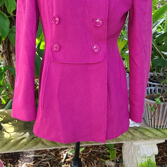 Be fuchsia wool blend pea coat. Sz M. Gently worn - Picture 3 of 16